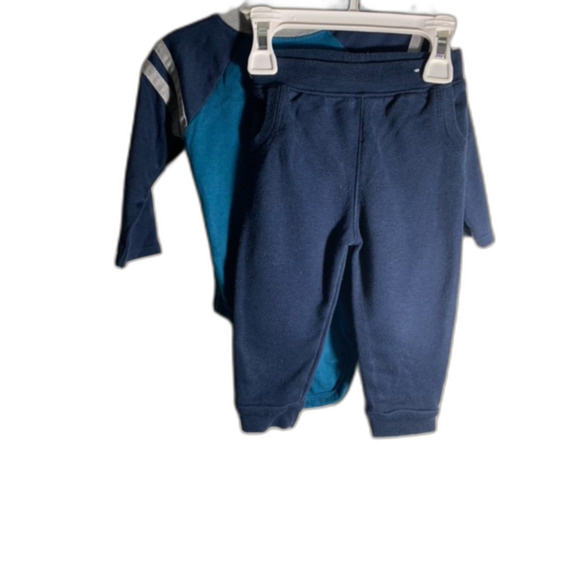 Garanimals Bundle 12M Blue Gray/ BLK WHT / Olive Green Shirt & Pants (3) Set - Picture 5 of 11